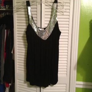 Tops - RESERVED Black and Silver sequin Top Tops - RESERVED Black and Silver sequin Top