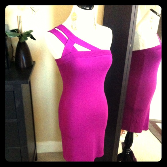 Sexy purple fitted party dress