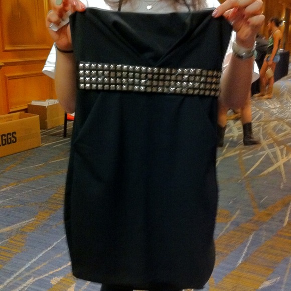 Black strapless dress