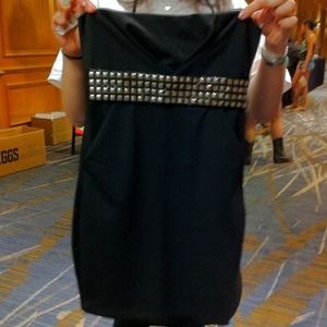 Black strapless dress