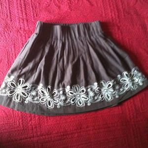 Brown embroidered Skirt