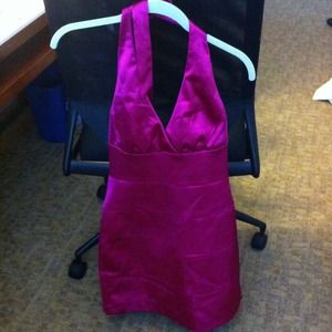 Bright pink halter dress