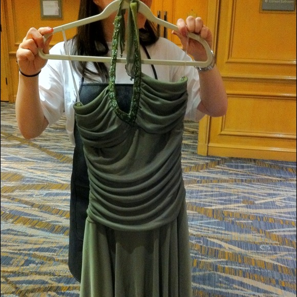 Khaki green halter fress