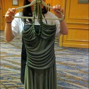 Khaki green halter fress