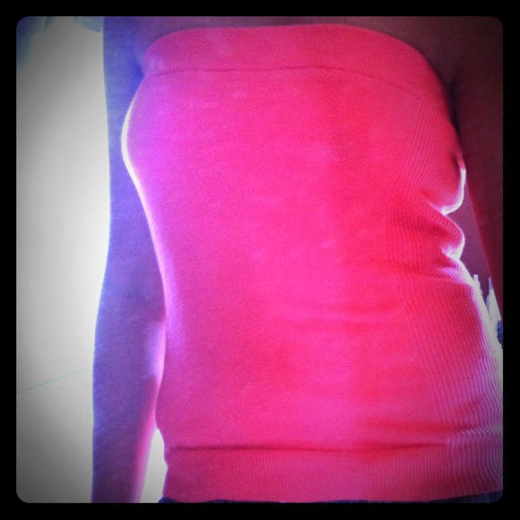 cotton bright coral tube top