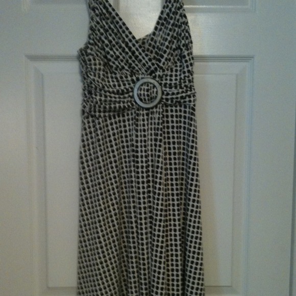 Brown and cream polka dot dress
