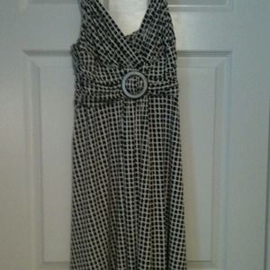 Brown and cream polka dot dress