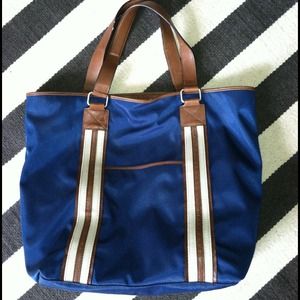 used cole haan blue nylon tote