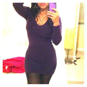 Purple sweater dress
