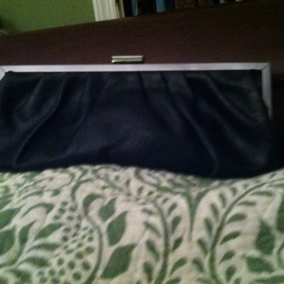 Basic black faux leather clutch