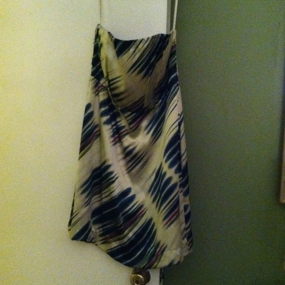Limited brand silk blend strapless mini dress
