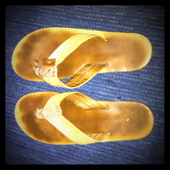Rainbow flip flops