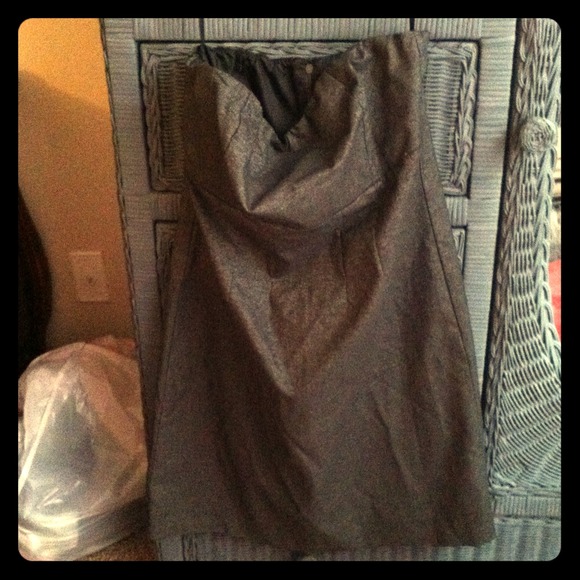 Strapless grey/metallic dress from Gap. Size 8.