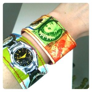 Bright Printed Cuffs made from recycled materials!