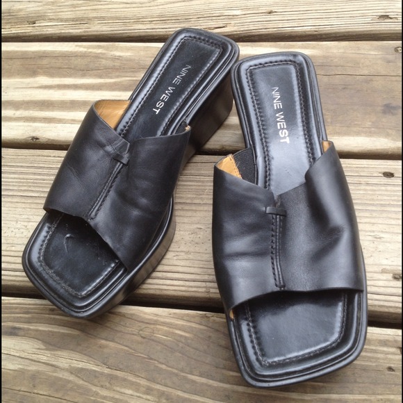 Nine west black sandals, size 81/2M