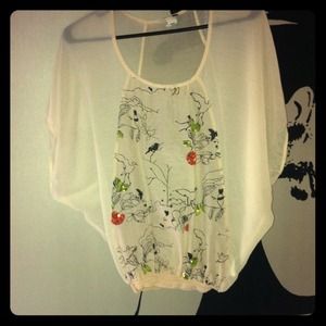 H&M Tops - ❌SOLD❌ Sheer Birds and Sequins Butterfly Top H&M Tops - ❌SOLD❌ Sheer Birds and Sequins Butterfly Top