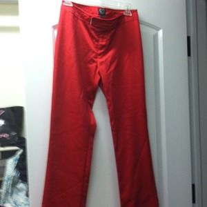 Hot red satin pants!