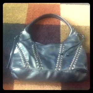 Metallic Blue and Silver shiny Nine West Bag