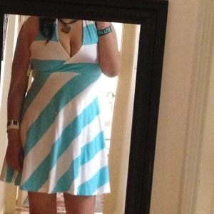 🔴Sold🔴Teal striped dress