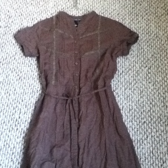 Olive green button down dress