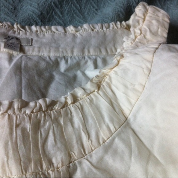 off-white cotton/silk blend blouse - Picture 1 of 4