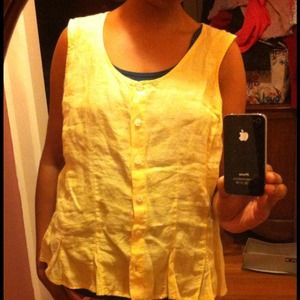 buttercup yellow linen summer top