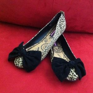 Leopard Print Ballerina Flats with Bow