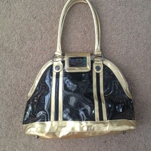 Black/gold zebra Betseyville purse