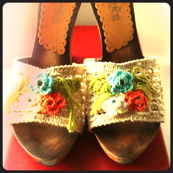 Kenneth Cole TRIBECA sexy boho wooden slides clogs