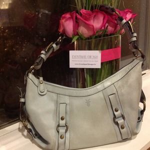 Frye Handbags - 📛SOLD📛FRYE distressed blue silky leather Frye Handbags - 📛SOLD📛FRYE distressed blue silky leather