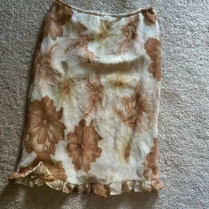 Light weight Tan floral skirt