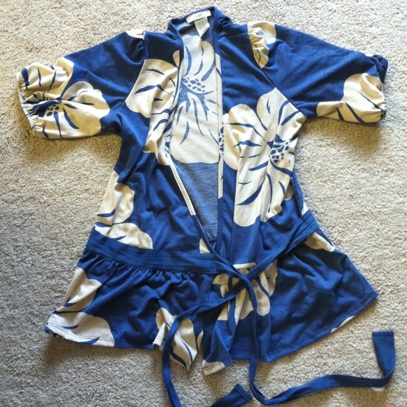 Blue and cream color shirt