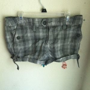 Black and White Plaid Shorts