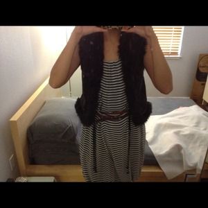 Zara shearling Black vest sz M *SALE*