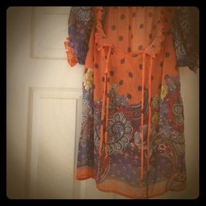 Paisley orange blouse XL