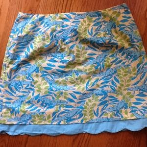Retro Lilly Pulitzer skirt in yellow & blue