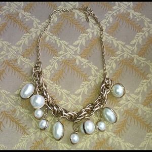 Pearl and Gold chain &Tribal Collar necklace