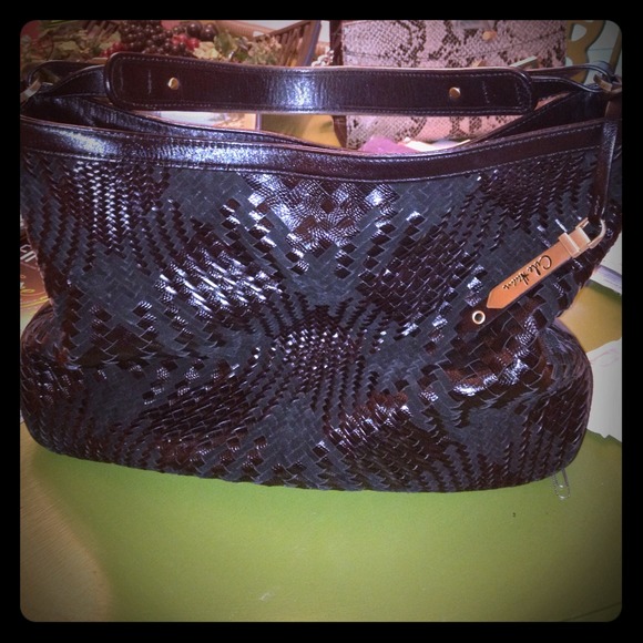 Cole Haan Black weave handbag Mint condition!