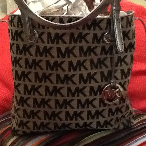 Michael Large MK monogram jacquard tote