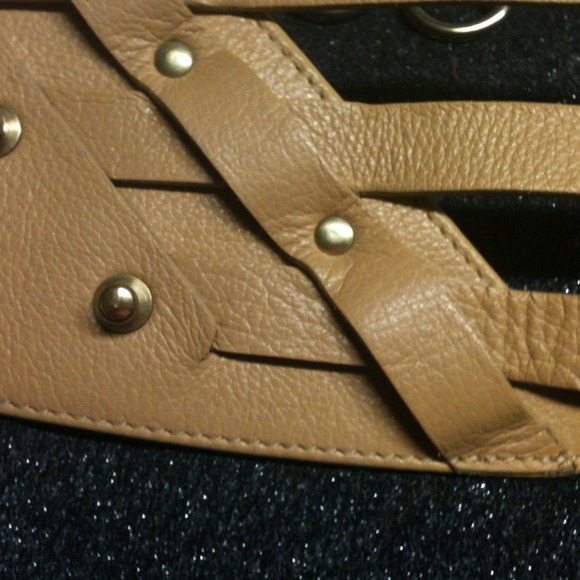 Genuine Fine Leather Fashionable  Wide Belt sz L. main image 4
