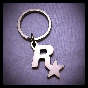 Rockstar metal keychain