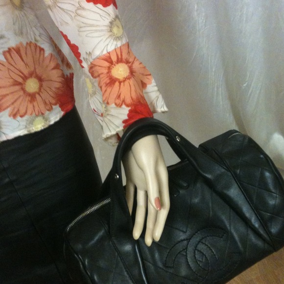 Flower Print Silk Blouse M - Picture 2 of 4