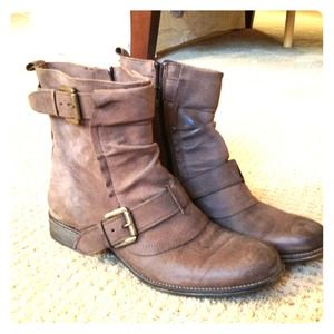 Boutique 9 Brown Leather Motorcycle Boots