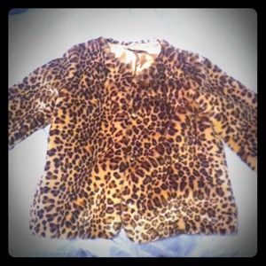 H&M imitation fur cheetah print coat