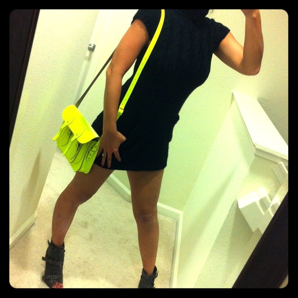 SOLD!! Black cable knit sweater dress with pockets