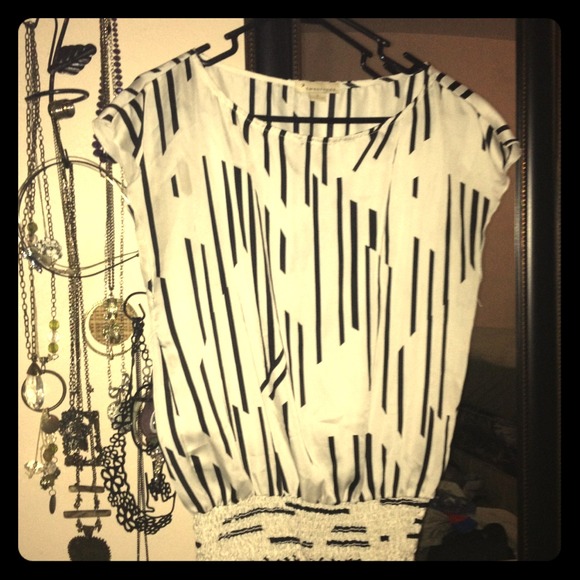 Forever 21 white top with black stripes