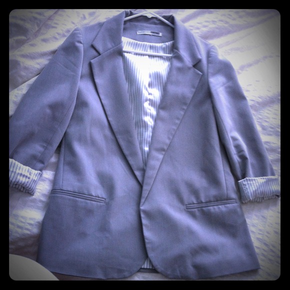 Bundle @justprincessj Gray Blazer & blue maxi