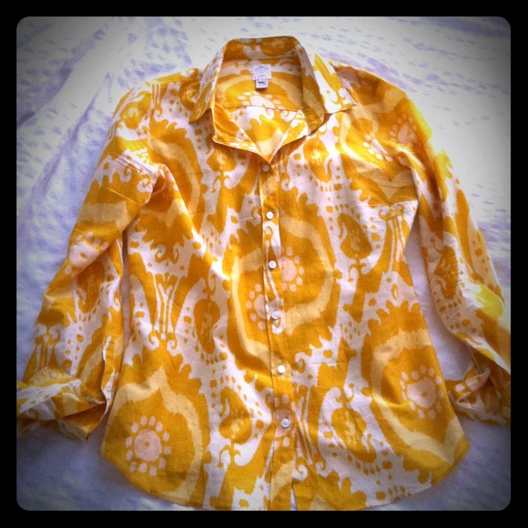 J. Crew Yellow Ikat Shirt