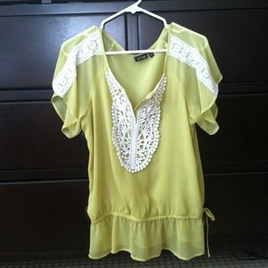 Vintage inspired greenish/yellowish top