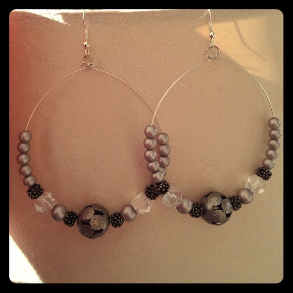 Pewter style hoops